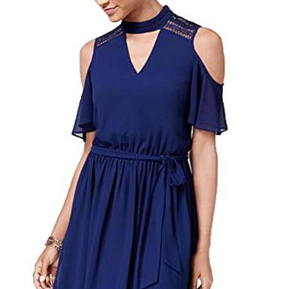 BCX Juniors' Cold-Shoulder Choker Dress